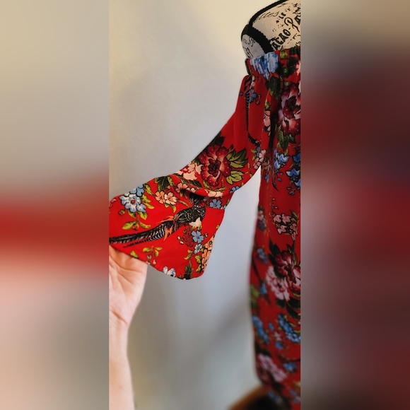 CITY STREETS - Tropical Bell Sleeve Sundress - Women's  Size S - Picture 4 of 15